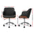 Portia Wooden Office Desk Chair PU Leather In Black
