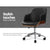 Portia Wooden Office Desk Chair PU Leather In Black