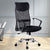 PU Leather Mesh High Back Office Chair - Black - Decorly