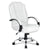 PU Leather Padded Office Desk Computer Chair - White - Decorly