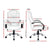 PU Leather Padded Office Desk Computer Chair - White - Decorly