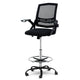 Artiss Office Chair Veer Drafting Stool Mesh Chairs Flip Up Armrest Black