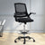 Artiss Office Chair Veer Drafting Stool Mesh Chairs Flip Up Armrest Black - Decorly