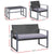 Gardeon 4PC Outdoor Furniture Patio Table Chair Black