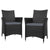Outdoor Bistro Set Chairs Patio Furniture Dining Wicker Garden Cushion x2 Gardeon - Decorly