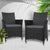 Outdoor Bistro Set Chairs Patio Furniture Dining Wicker Garden Cushion x2 Gardeon - Decorly