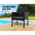 Outdoor Bistro Chairs Patio Furniture Dining Chair Wicker Garden Cushion Gardeon - Decorly