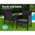 Outdoor Bistro Chairs Patio Furniture Dining Chair Wicker Garden Cushion Gardeon - Decorly