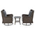 Gardeon Outdoor Chairs Patio Furniture Lounge Setting 3 Pcs Wicker Swivel Chair Table Bistro Set