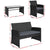 Gardeon Set of 4 Outdoor Rattan Chairs & Table - Black