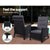 Sun lounge Recliner Chair Wicker Lounger Sofa Day Bed Outdoor Furniture Patio Garden Cushion Ottoman Black Gardeon - Decorly