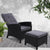 Sun lounge Recliner Chair Wicker Lounger Sofa Day Bed Outdoor Furniture Patio Garden Cushion Ottoman Black Gardeon - Decorly