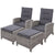 2PC Sun lounge Recliner Chair Wicker Lounger Sofa Day Bed Outdoor Chairs Patio Furniture Garden Cushion Ottoman Gardeon
