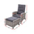 2PC Sun lounge Recliner Chair Wicker Lounger Sofa Day Bed Outdoor Chairs Patio Furniture Garden Cushion Ottoman Gardeon