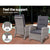 2PC Sun lounge Recliner Chair Wicker Lounger Sofa Day Bed Outdoor Chairs Patio Furniture Garden Cushion Ottoman Gardeon