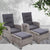 2PC Sun lounge Recliner Chair Wicker Lounger Sofa Day Bed Outdoor Chairs Patio Furniture Garden Cushion Ottoman Gardeon