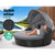 Outdoor Modular Day Bed Lounge Wicker Rattan Furniture Setting - Black