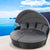 Outdoor Modular Day Bed Lounge Wicker Rattan Furniture Setting - Black