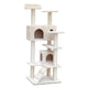 i.Pet 134cm Multi Level Cat Scratching Post Tower In Beige