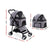 i.Pet Pet Stroller Dog Carrier Foldable Pram 3 IN 1 Middle Size Grey - Decorly