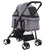 i.Pet Pet Stroller Dog Carrier Foldable Pram 3 IN 1 Middle Size Grey - Decorly