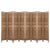 8 Panel Wooden Room Divider in Brown