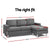 3 Seater Corner Lounge Set with Chaise In Grey