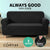 Artiss High Stretch Sofa Cover Couch Protector Slipcovers 3 Seater Black - Decorly
