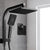 WELS Square 8 inch Rain Shower Head & Mixer Set Bathroom Handheld Spray Bracket Rail Mat Black - Decorly