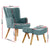 Lansar Accent Armchair And Ottoman In Blue