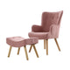 Lansar Accent Armchair And Ottoman In Rose