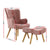 Lansar Accent Armchair And Ottoman In Rose