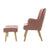 Lansar Accent Armchair And Ottoman In Rose