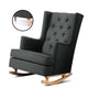 Gaia Rocking Fabric Armchair In Charcoal