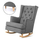 Rocking Armchair Linen Fabric In Retro Grey