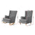 Artiss Rocking Armchair Feeding Chair Linen Fabric Armchairs Lounge Retro Grey - Decorly