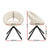 Artiss Dining Chairs Cafe Kitchen Chairs Swivel Base Beige Sherpa Set of 2