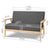 Artiss 2 Seater Fabric Sofa Chair - Grey - Decorly