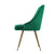 Set of 2 Green Velvet Dining Chairs With Metal Legs