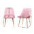 Artiss Dining Chairs Retro Chair Cafe Kitchen Modern Iron Legs Velvet Pink x2 - Decorly