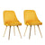Set of 2 Golden Velvet Dining Chairs With Metal Legs