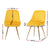 Set of 2 Golden Velvet Dining Chairs With Metal Legs