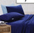 Elan Linen 100% Egyptian Cotton Vintage Washed 500TC Navy Blue Double Bed Sheets Set