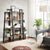 Rustic brown and black steel Metal Frame 4 Tier bookshelf