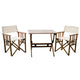 Maculata folding table and 2 director chairs