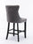 2X Velvet Bar Stools with Studs Trim Wooden Legs Tufted Dining Chairs Kitchen