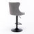 2x Height Adjustable Swivel Bar Stool Velvet Nailhead Barstool with Footrest