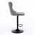 2x Height Adjustable Swivel Bar Stool Velvet Nailhead Barstool with Footrest