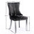 2x Velvet Upholstered Dining Chairs Tufted Wingback Side Chair with Studs Trim Solid Wood Legs for Kitchen