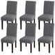 GOMINIMO 6pcs Dining Chair Slipcovers/ Protective Covers (Silver Grey) GO-DCS-100-RDT